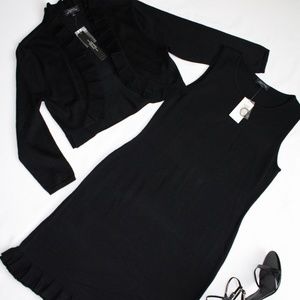 TAHARI Wool Blend Dress & Cardigan ~ Size: M
